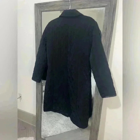 Womens black New York & Co trench coat with pockets - Picture 4 of 5